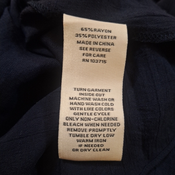 Nanette Lapore Triple Tiered Flutter Sleeve Top Navy BlueSize S - Picture 6 of 7